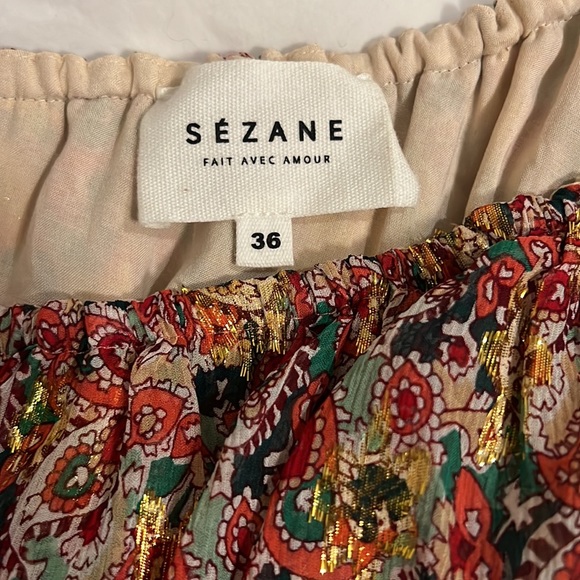 Sezane Adeline One Shoulder Floral Top - Picture 5 of 6